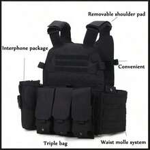 Outdoor Tactical Vest With Quick Release, Laser Cut MOLLE - Multicolor - View 5