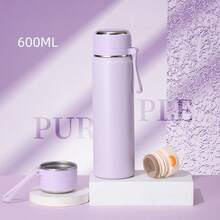 可客製化文字 Logo 316 不鏽鋼便攜真空保溫瓶 大容量 500ml 600ml 長效保溫 附防滑提繩 - 彩色 - 查看 18