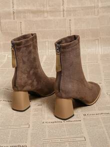 2025 New Spring/Autumn Ankle Boots For Women, High Heel Ankle Boots, Fall, Winter, Autumn, Suitable For Petite Women, Elegant - Khaki - View 4