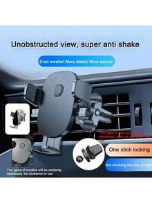 1pc Car Dashboard Phone Holder, New Suction Cup Style, Compact & Convenient, Gravity Stable Dashboard Navigation Holder - Air Outlet - View 2
