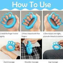 1个手指关节按摩器手柄，手指放松按摩训练工具，便携式手指锻炼握力圈，带按摩凸点，五指训练器 - 彩色 - 查看 8