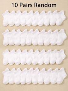 20/10 白色网眼婴儿短袜，加长防滑后跟设计，透气运动袜，适合0-36个月的幼儿，弹性透气不勒脚，适合日常穿着和开学季，婴儿袜，幼儿袜，网眼袜，校服袜，圣诞节/开学季礼物 - 彩色 - 查看 8