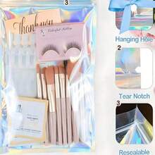 30PCS/10PCS/1PC Self Sealing OPP Bags Pouches Laser Iridescent Zip Lock Bag Repeatable Packaging Jewelry Retail Bag Pouches Bags Gift Wrapping Bags,Christmas - Nhiều màu - Xem 2