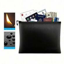 Chiếc túi đựng tài liệu chịu nhiệt và chống cháy màu đen này được làm từ sợi thủy tinh silicat, là vật dụng không thể thiếu cho gia đình và văn phòng. Nó phù hợp để đựng hồ sơ, hóa đơn, hộ chiếu, tiền mặt và các vật có giá trị. - Nhiều màu - Xem 1