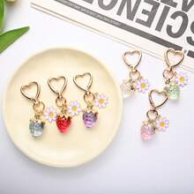 向日葵、草莓、心形钥匙扣、DIY饰品、项链、包包、吊坠和配饰 - 彩色 - 查看 3