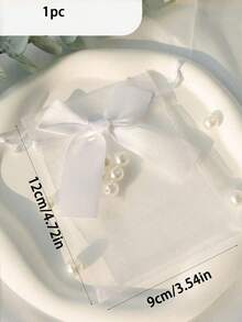 30pcs White Bow Transparent Organza Bags, 3.9x4.7 Inches, Premium Clear Organza Pouches, Jewelry Bags, Rose Drawstring Bags, Wedding Favor Bags, Small Gift Bags, Mini Drawstring Bags, Mesh Sachet Bags, Suitable For Wedding Party Favors, Mother's Day Gifts, Bridal Shower, Christmas Party Supplies