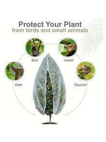 Fruit Mesh Bags, Suitable For Fruit Trees, Bird-Proof Mesh Protection Of Apple Trees And Blueberry Shrubs From Birds, Pests And Deer, Cicada Mesh Cover With Zippers And Drawstrings - White - View 2