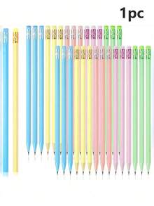 20支装HB铅笔，带橡皮擦，可爱石墨铅笔，木质铅笔，适合学生、成人、学校、办公室、婚礼派对礼品、返校必备 - 彩色 - 查看 9