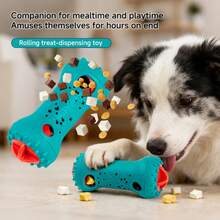 宠物哑铃慢食喂食器，狗狗零食分配器，互动益智玩具 - 藍色 - 查看 9