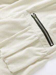 Plus Size Men's Sports Shorts, Casual Fashion Big Pockets Shorts, Zipper Pockets Jumpsuit, Thickened, Suitable For Summer Travel, Beach, Shopping, Dating And Daily Wear - Apricot - View 6