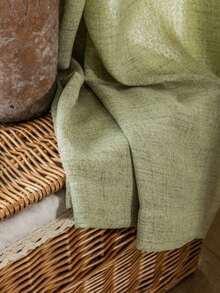 1 pieza Cortina de gasa de lino moderno - Estilo de lino japonés, diseño de bolsillo para varilla, adecuado para sala de estar y dormitorio - Cortina traslúcida y con filtro de luz, cortina de sala de estar, cortina de dormitorio (peso de tela 160g) - verde menta - Ver 8