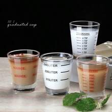 1个双面量杯，浓缩咖啡杯，量杯，液体量杯，盎司杯，家用搅拌杯，奶茶粉毫升杯，烘焙盎司量杯，微波炉适用，适用于测量各种液体，厨房必备品 - 彩色 - 查看 7