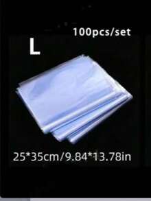 100pcs PVC Heat Shrink Bags, Transparent Sealing Film, Size 25x35cm/30x40cm, Dust-Proof, Suitable For Packaging, Storage, Home And Office