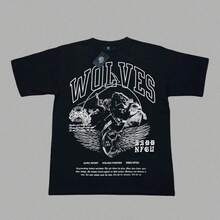 Darc Wolves Sport Oversized Men T-Shirts Fitness Bodybuilding Gym Short Sleeve Lightning Skull Tee Workout Men Darcs Wolf Shirts - màu đen - Xem 1