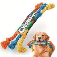 Durable Squeaky Dog Chew Toy - Tough Twisted Rope Design For Interactive Play By Small To Medium-Sized Dogs - Multicolor - View 3