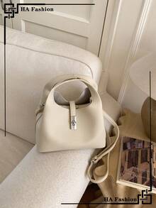 1 件女士极简手提包，时尚单肩包，2026 新款斜挎包 - 白色 - 查看 7