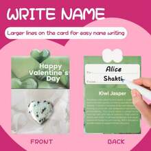 24 Pack Prefilled Valentines Day Gifts For Kids - Natural Heart-Shape Crystal Gemstone Rock Gem Set - Valentines Day Cards For Kids School Classroom Class Exchange - trắng - Xem 4