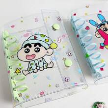 A7 Transparent Loose Leaf Binder, 6-Ring Soft Leather Notebook Loose Leaf Binder, Transparent Loose Leaf Binding Cover, Detachable Round Loose Leaf Binder - Multicolor - View 5