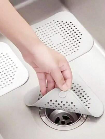 1/3/5pcs Silicone Hair Catcher, Suction Cup Design, Easy To Clean, Fits Shower Drain, Bathroom & Kitchen Sink, Home Bathroom Decor, Autumn Decor, Back To School Decor