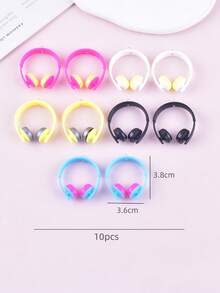 10件套时尚音乐节3D耳机树脂吊坠耳环、项链、钥匙扣、DIY饰品配件 - 耳機 - 查看 8