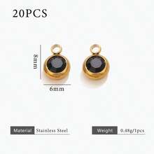 20pcs 304 Stainless Steel 18K Gold-Plated Multicoloured Rhinestone Mini Pendant DIY Charm Jewellery Earrings Necklace Making Pendant Suitable For Women's Everyday Wear Handmade Accessories - Pendant - View 30