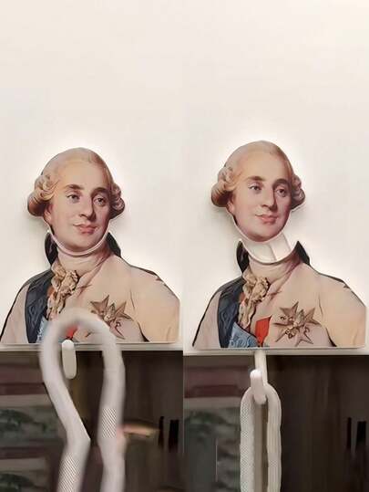 1pc Abstract Moving Keychain Hook, Creative Character Expression Hook, Interesting Home Decor Storage Hook