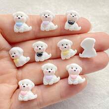 10/30/50pcs Resin Hand-Painted Cute Cartoon Animal Dog Decorations - Vibrant Mini Flat Back Decorations For DIY Arts - Charming Playfulness, Smooth Surface - Random Mixed - Multicolor - View 6