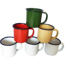 6CM Thickened Colorful Enamel Cup Iron Cup Hot Pot Cup Nostalgic Retro Enamel Jar With Printed LOGO - 白色 - 查看 5