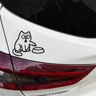 Cute Cat Pattern Car Stickers, Waterproof And Durable Material, Suitable For Fuel Tank Cover And Refueling Port, Hiding Vehicle Body Scratches, Exterior Cartoon Theme Decoration, Self-Adhesive Stickers, Cat Stickers, Car Cat Stickers, Car Cat Stickers, Car Cat Stickers, Cat Vinyl Stickers, Motorcycle Stickers
