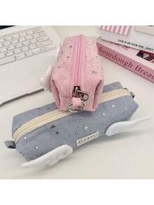 1个天使星形设计文具袋，高品质大容量学生铅笔盒 - 小翅膀 - 查看 3