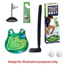 1 Set Toilet Golf Game Set, Mini Bathroom Golf Course, Includes Practice Mat/Putter/Golf Ball/Flag, Foldable Portable Fun Leisure Toy, Realistic Practice Mat And Smooth Putter, Easy To Install, Suitable For Golf Practice During Restroom Breaks, Ideal For Bathroom, Office And Home Entertainment, Also A Perfect Funny Gift For Golf Lovers, Fathers' Birthday Or Holidays, Unique Golf Practice Toy. - Multicolor - View 3