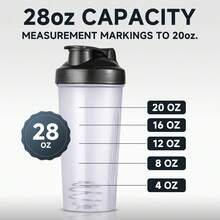 AMZCHEF Portable Juice Bottles, Sports Shaker With Stainless Steel Whisk Ball(White) - White &Black - 查看 8
