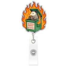 Funny Nurse Badge Reel Cute Opossum Dumpster Fire Nursing Badge Reel Retractable The Horrors Persist But So Do I Id Holder With Clip For Doctor Healthcare Rn Nurse Gifts - Bạc - Xem 8