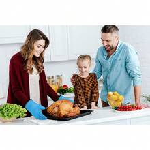 KITCHEN PERFECTION Silicone R Oven Gloves-Extreme HeatResistant BBQ Gloves-Handle Hot Food Right On Your Grill BBQ Fryer&Pit|Waterproof Grilling CooFKing BaFKing Mitts|Superior Value Set+3 Bonuses,OneSizeFitsMost,Blue - Blue - 查看 7