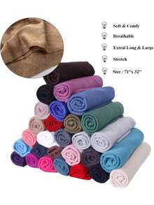 Wraps Stretch Scarf Long African Hair Wraps Turban Headwraps Jersey Headbands - Dark Army Green - View 6