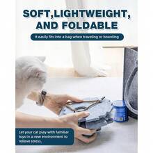 Foldable Felt Interactive Cat Ball Toy With Bell, Durable & Chew-Resistant, Suitable For Kittens & Adult Cats, Releases Hunting Instincts, Keeps Cats Happy & Entertained, Pet Toy - Grey - View 3