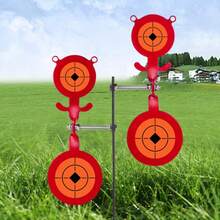 Foldable Double-Sided Bear Target For Indoor/Outdoor Shooting Practice - Easy Ground Insert Red Bear Goal With 10 Pre-Cut Target Papers, Compact & Portable - Red - View 8