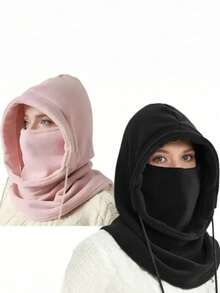 1件装冬季保暖颈套/拉法帽，男女通用防风面罩，户外骑行滑雪面罩，防寒保暖