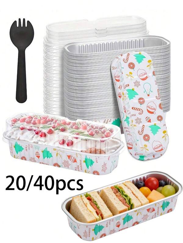 20/40pcs Premium Baking Aluminum Foil Trays, Suitable For Air Fryer, Oven, Grill, Baking Cakes - Rectangular Tin Foil Pans, Ideal For Home Baking, Camping, Parties And Birthday Decorations, Air Fryer Accessories, Great For Baking, Pastries, Party Decorations, Rectangular Trays, Durable Trays, Plates And Platters