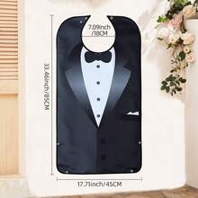 1pc Men's Dining Bib, Business Suit Pattern, Machine Washable, Foldable Pocket Design, Protect Clothing, Suitable For Elderly And Caregivers, Valentine's Day Gift, All Season, Kitchen Accessory - Multicolor - View 10