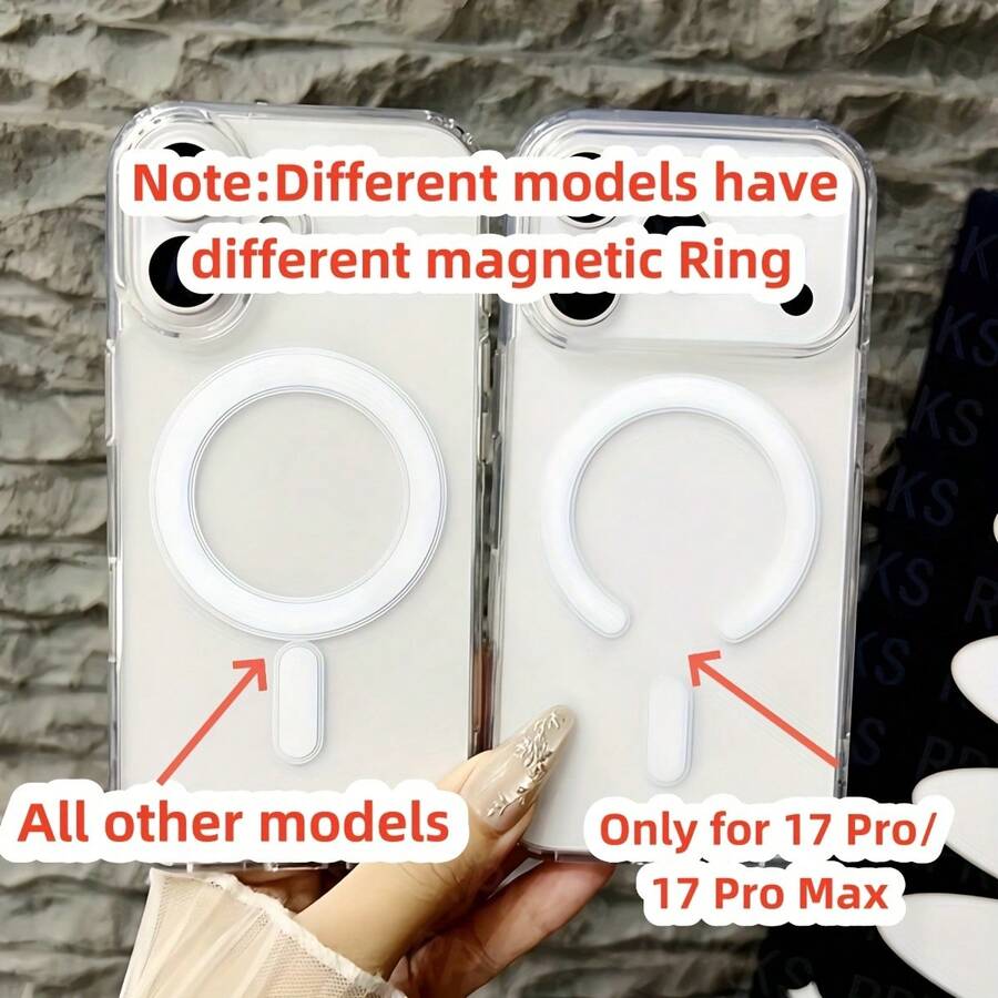 Acrylic Magnetic Cover for 17, 17 Pro, 17 Pro Max, 16, 15, 14, 13, 12, And 11 Pro Max, Featuring Wireless Charging And a Camera Lens Protector - Estilo 1 (1 pieza) - Ver 1