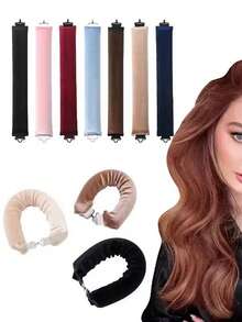 4Pcs/Set Heatless Hair Curlers+Hat Sets Satin Curling Rod Headband No Heat Silk Curls Lazy Hair Rollers Soft Hair Curler To Sleep In Styling Tools - Multicolor - View 2