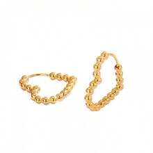 1对简约球心耳钉，甜美小众风格百搭耳环，女士款 - 金色 - 查看 5