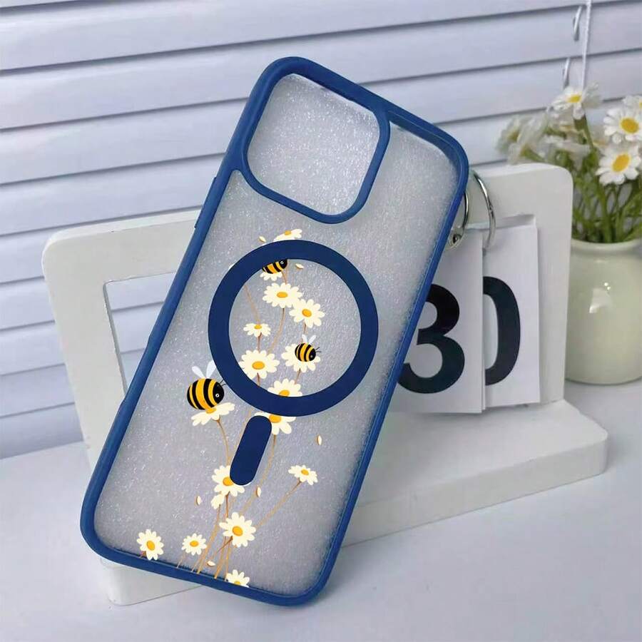 The Minimalist Design Featuring Bees And Daisies Highlights Apple's Premium Feel And Provides A Premium Touch Experience. It Won't Yellow, Has Magnetic Closure, And Is Compatible With  17, 16, 15, 14, 13, 12, 11 Plus, 17 Pro, 17 Pro Max, 17 Air, And The  17 Series.