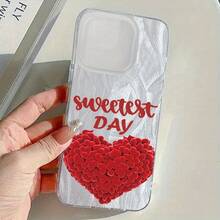 Funda de teléfono de gasa de plumas de alta gama en forma de corazón Sweet Day para iPhone 6/6S/7/8/X/XR/SE2 2020/SE3 2022/11/12/13/14 15/16 16E mini Plus Pro MAX - Colores mixtos - Ver 5