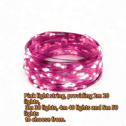 2m/20pcs, 3m/30pcs, 4m/40pcs, 5m/50pcs LED Fairy Lights, Battery Powered, Suitable For Wedding, Holiday, Bedroom, Party, Ambiance, Headboard, Room, Decorative Lighting
