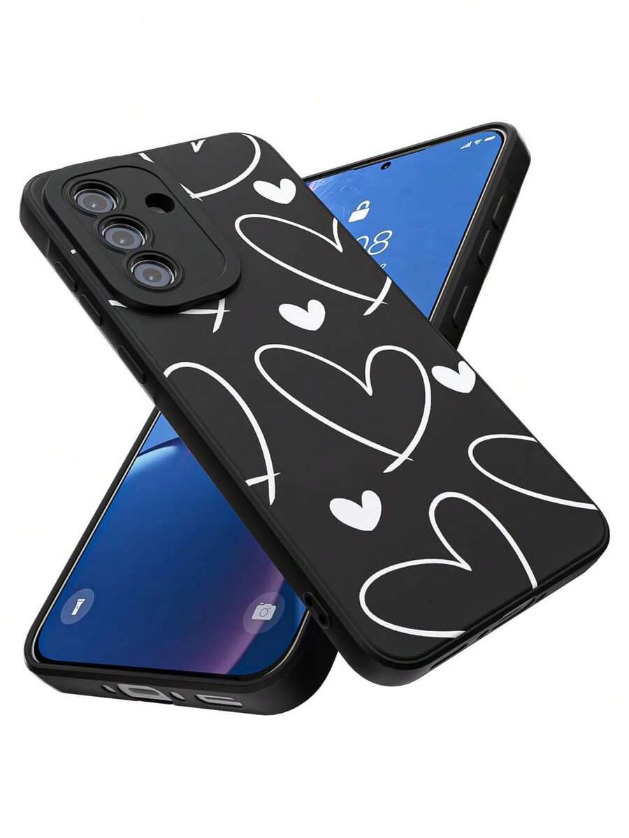 Funda para Samsung Galaxy A36, Ultra Delgado Flexible Negro Suave TPU Silicona Carcasa con Moda Aesthetic Dibujos Corazón Blanco Simple, Antigolpes Anti-arañazos Protectora,38082556 - Rosado Sandía - Ver 1