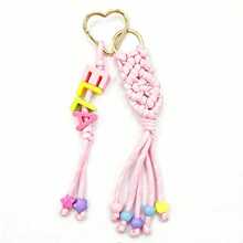 1个定制彩色信件袋挂饰编织彩色流苏绳心形钥匙扣姓名牌情人节礼物Y2K可爱 - 彩色 - 查看 14