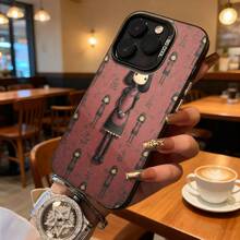 Funda de Teléfono Patrón de Muñeca Roja con Vestido Negro y Fondo Floral para  14 Pro Max  13  Galaxy S23 S22 Adecuada para Todas las Estaciones Opción de Regalo Ideal - Negro - Ver 2