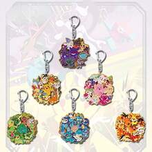 6pcs Pokemon Themed Star Shaped Acrylic Charms, Cute Anime Cartoon Backpack, Wallet, Phone Case Pendant Accessories, Holiday Gift - Multicolor - View 2